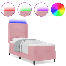 Boxspringbed met matras en LED fluweel roze 80x200 cm