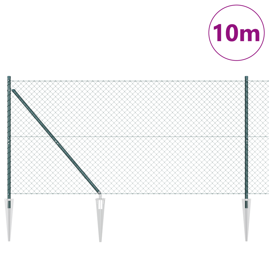 Kettenschuifhek met 7 spikes palen 1,4x10 m gegalvaniseerd staal