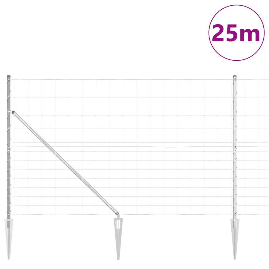 Veldomheining 1,5x25 m gegalvaniseerd staal