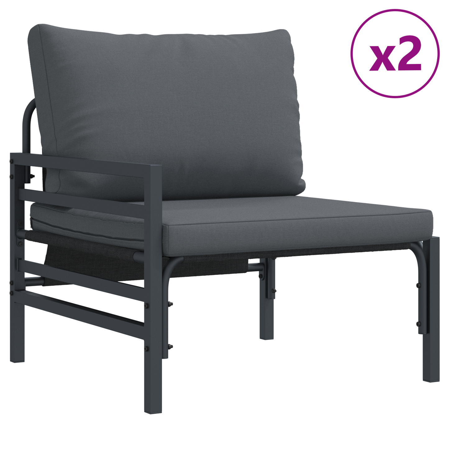 Tuin Sofa Set 3 pcs Antraciet Staal