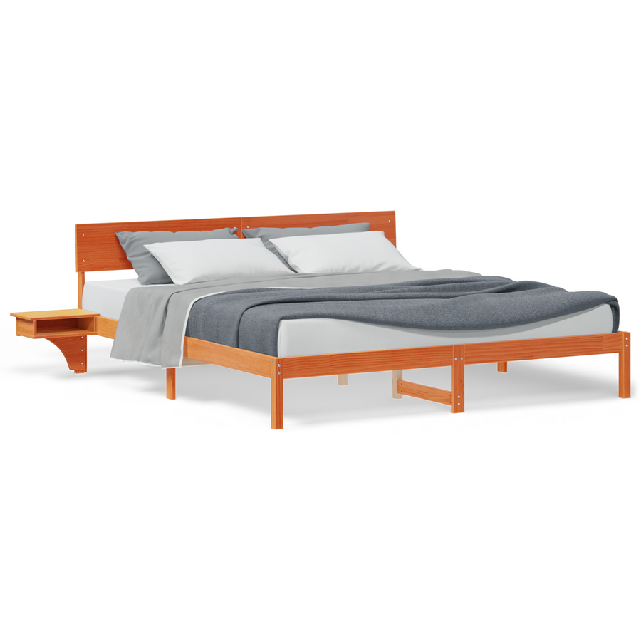 Bedframe Wasbruin 200 x 200 cm Massief grenenhout