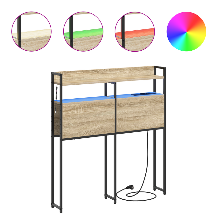 Opberghoofdbord Sonoma eiken 100 cm Bewerkt hout
