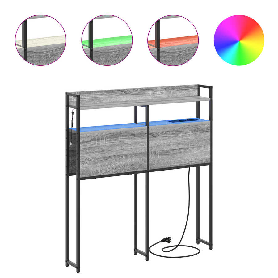 Opberghoofdbord Grijs sonoma 100 cm Bewerkt hout