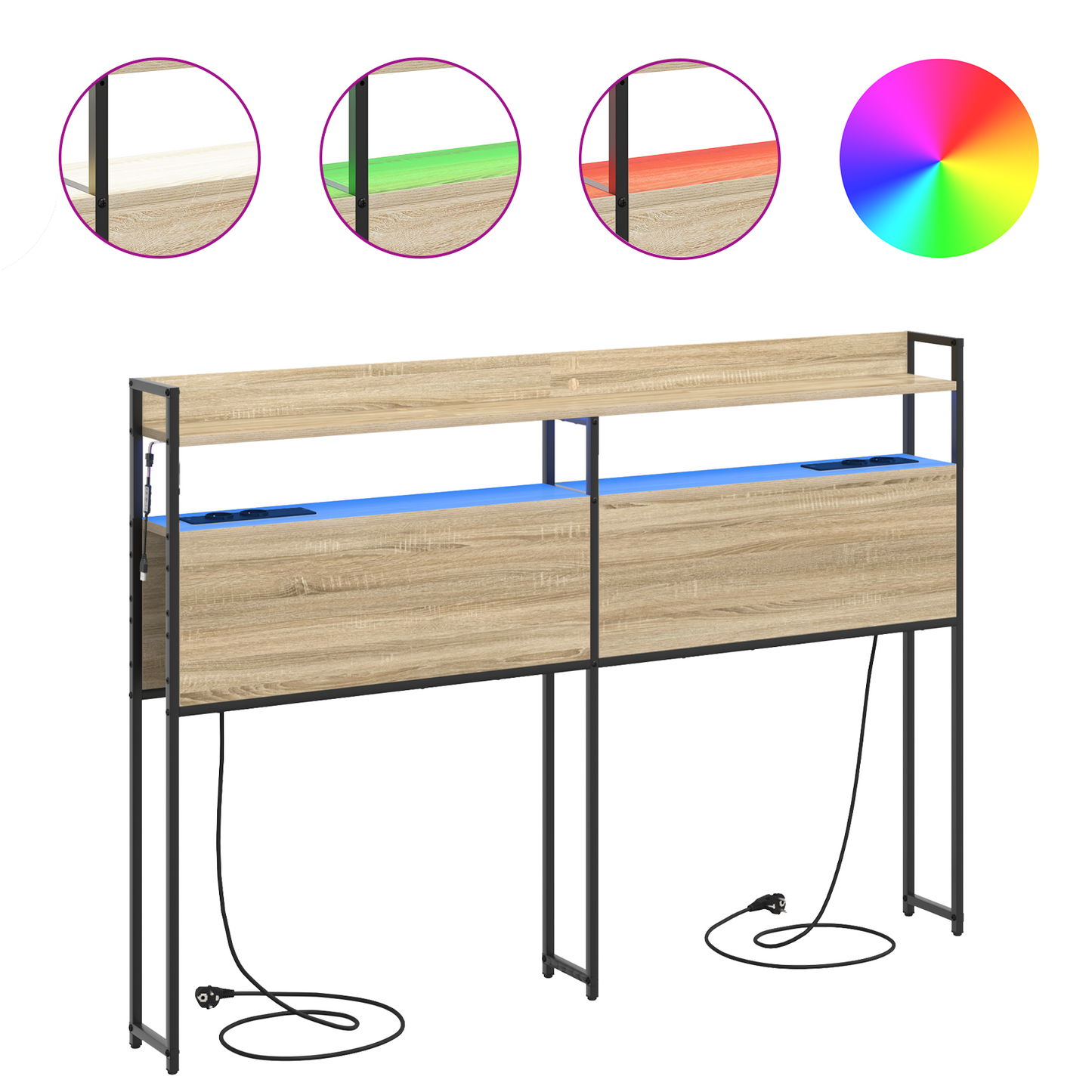 Opberghoofdbord Sonoma eiken 150 cm Bewerkt hout