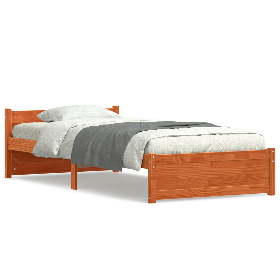 Bedframe Wasbruin 100 x 200 cm Massief grenenhout