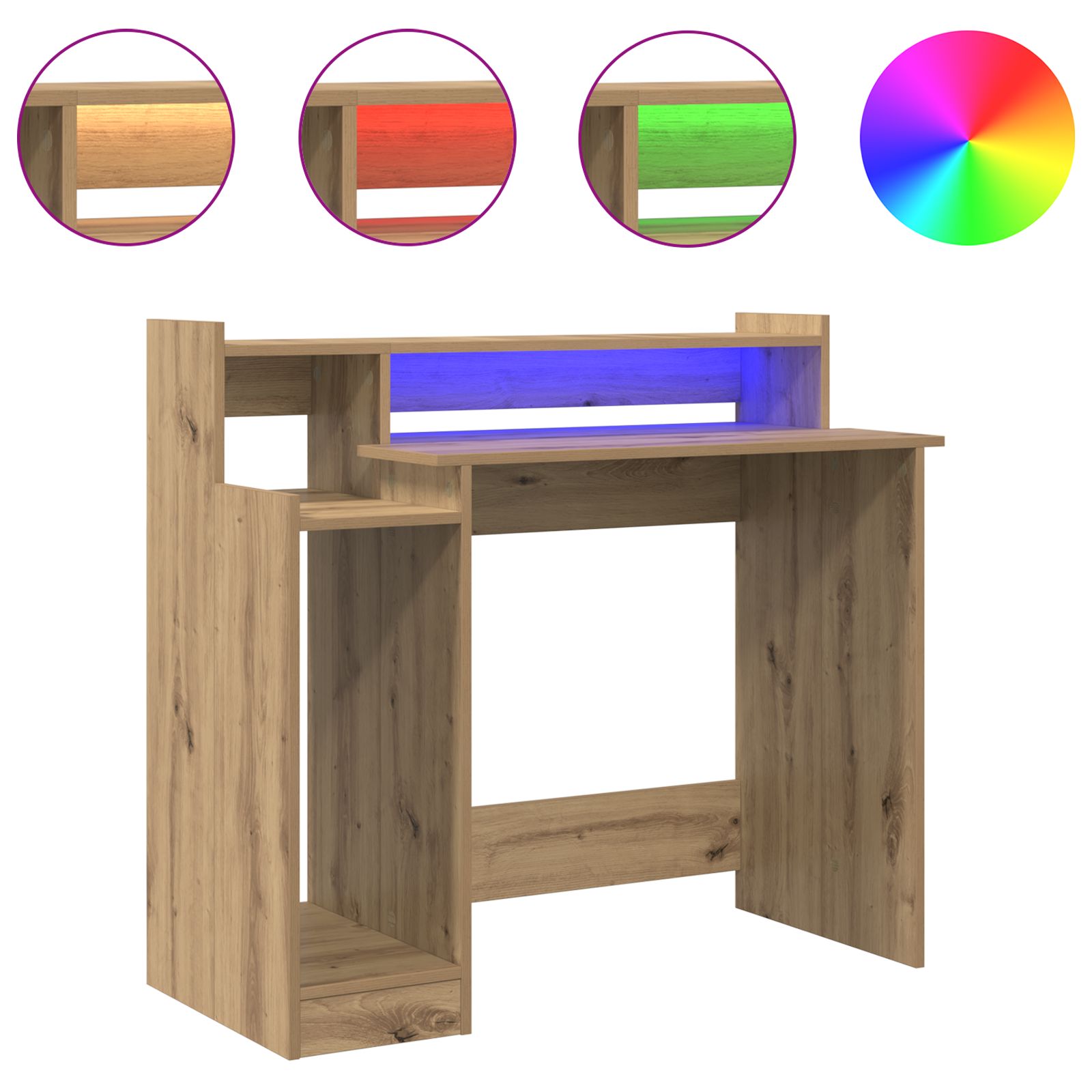 Bureau artisanaal eikenkleurig 97 x 45 x 90 cm Bewerkt hout