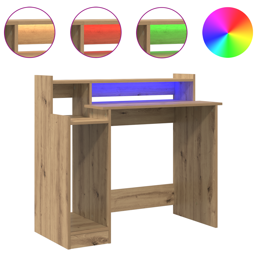 Bureau artisanaal eikenkleurig 97 x 45 x 90 cm Bewerkt hout