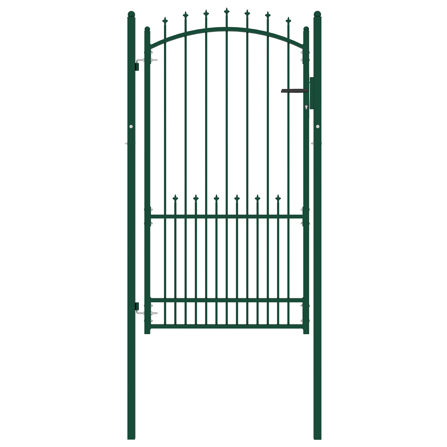 Poort met speerpunten 100x175 cm staal groen