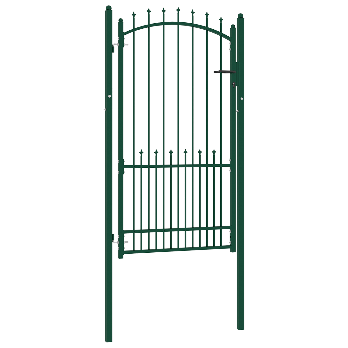 Poort met speerpunten 100x175 cm staal groen