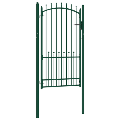 Poort met speerpunten 100x175 cm staal groen
