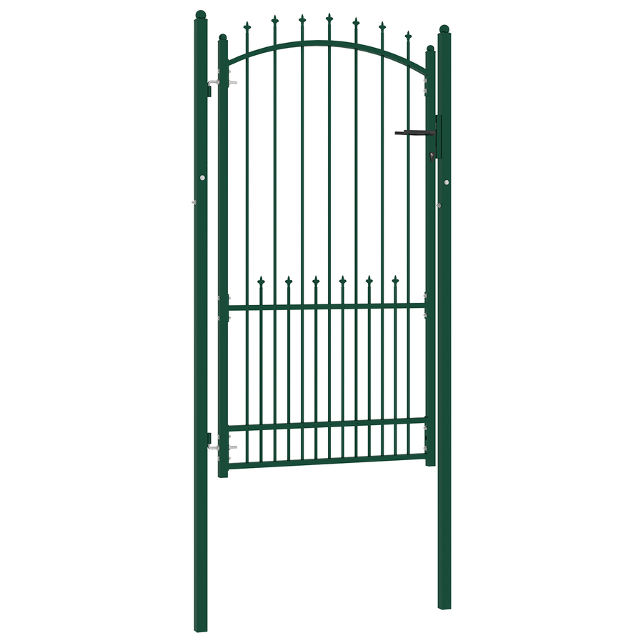 Poort met speerpunten 100x175 cm staal groen