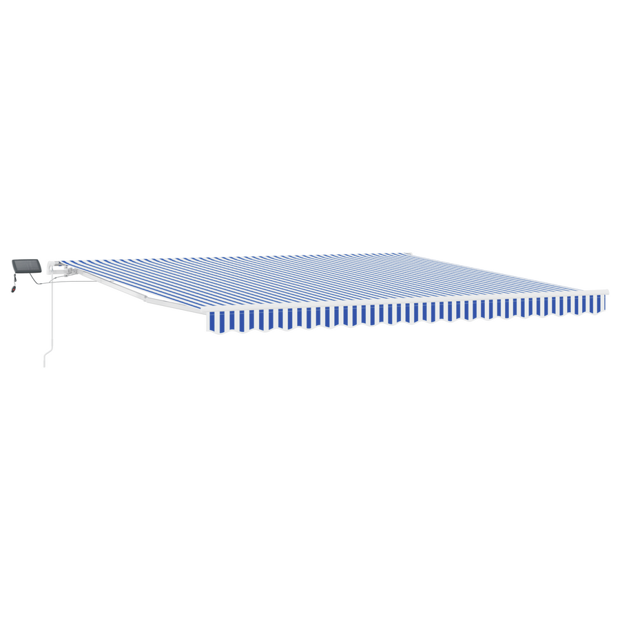 Inklapbaar Zonnescherm Blauw en wit 5 x 3 m Stof en metaal