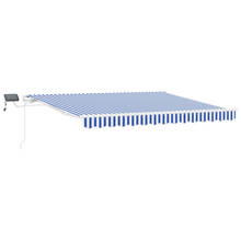 Inklapbaar Zonnescherm Blauw en wit 3.5 x 2.5 m Stof en metaal
