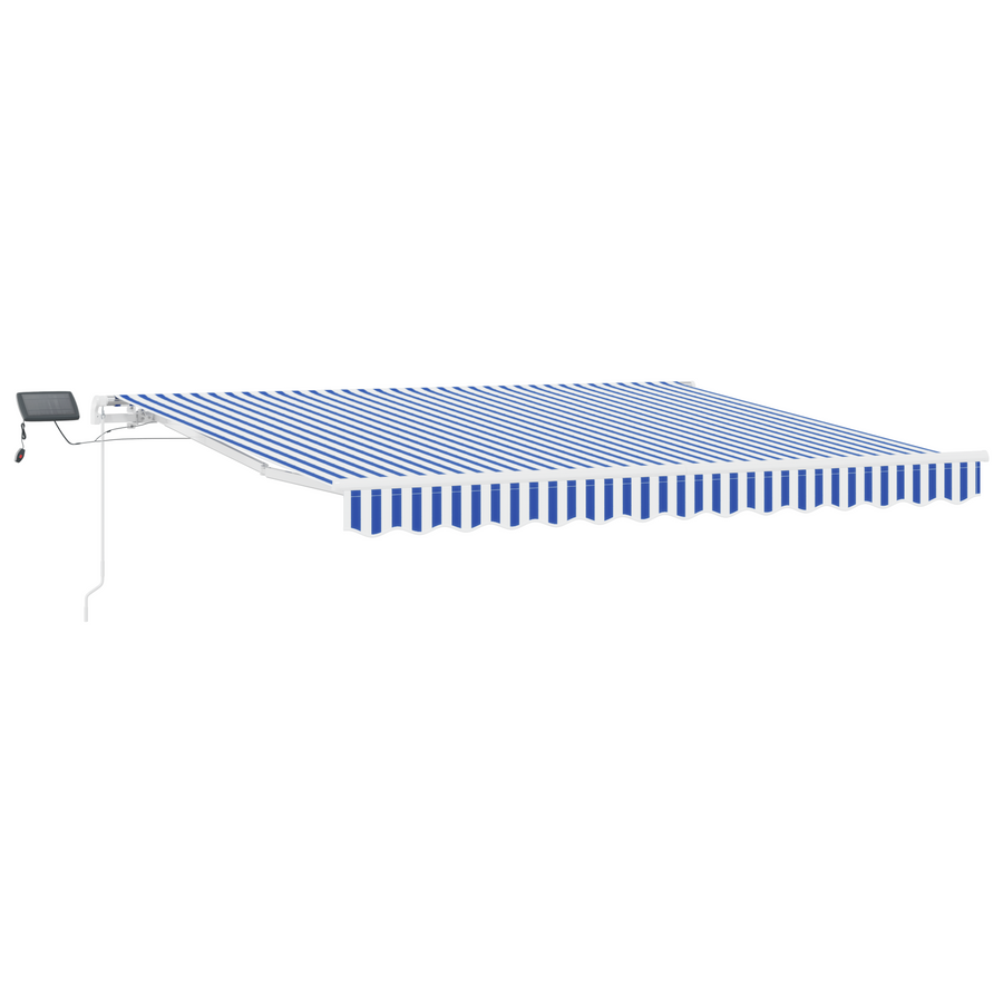 Inklapbaar Zonnescherm Blauw en wit 3.5 x 2.5 m Stof en metaal