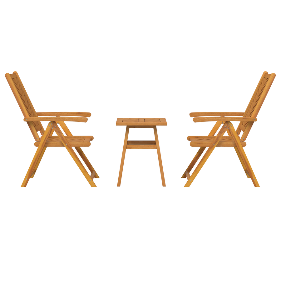 Tuin Bistro Set 3 pcs Bruin Massief acaciahout