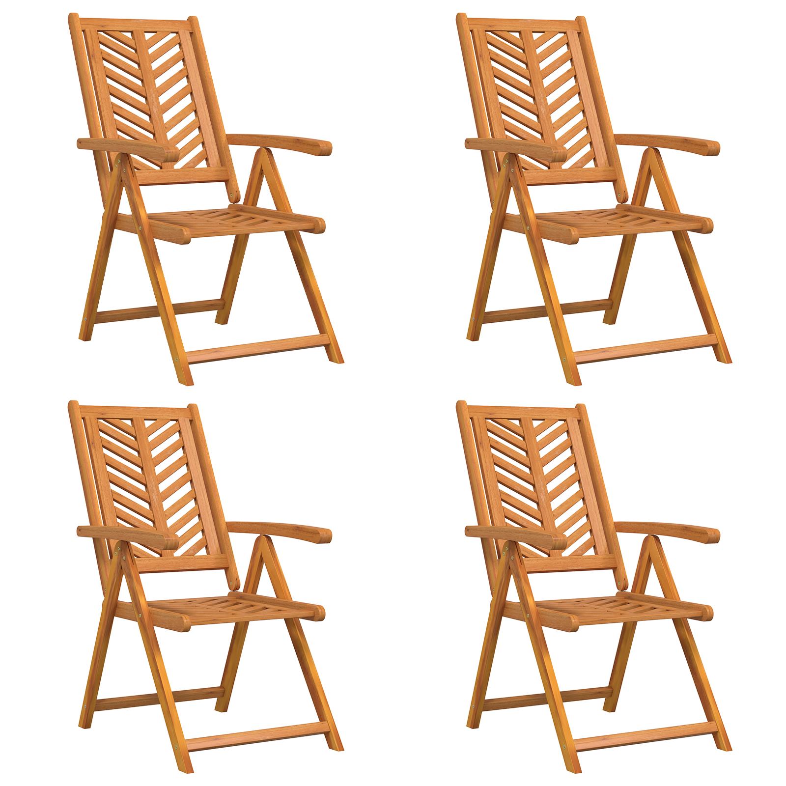Liggende Tuinstoelen 4 stuks Massief Hout Acacia