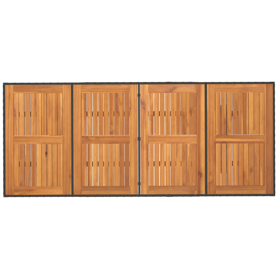 7-delige tuinset zwart poly rattan