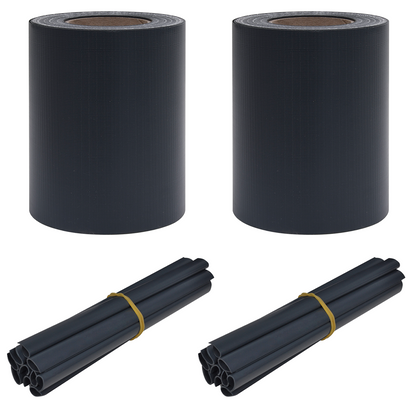 Tuin Privacyschermen 2 pcs Donkergrijs 35 x 0,19 m PVC