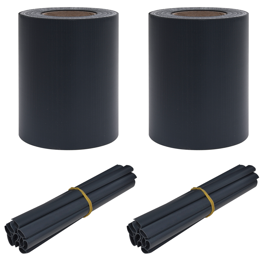 Tuin Privacyschermen 2 pcs Donkergrijs 35 x 0,19 m PVC