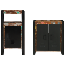 Badkamermeubelset met plank 2 pcs Bruin massief gerecycled hout