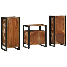 Badkamermeubelset met plank met opslag met de deur 3 pcs Multikleur 40 x 35 x 90 cm