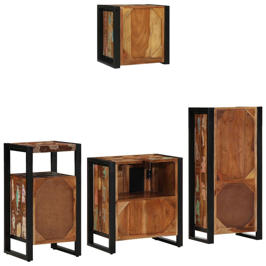 Badkamermeubelset met plank met opslag met de deur 4 pcs Multikleur 55 x 35 x 60 cm