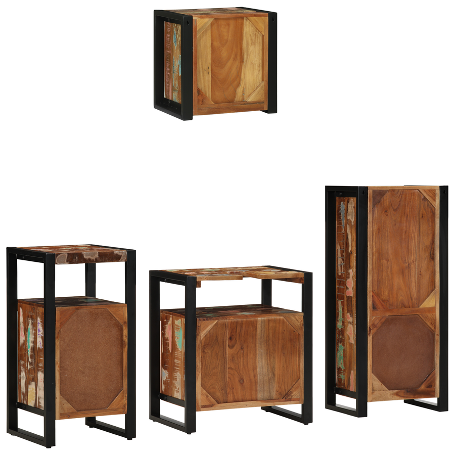 Badkamermeubelset met plank met opslag met de deur 4 pcs Multikleur 55 x 35 x 60 cm