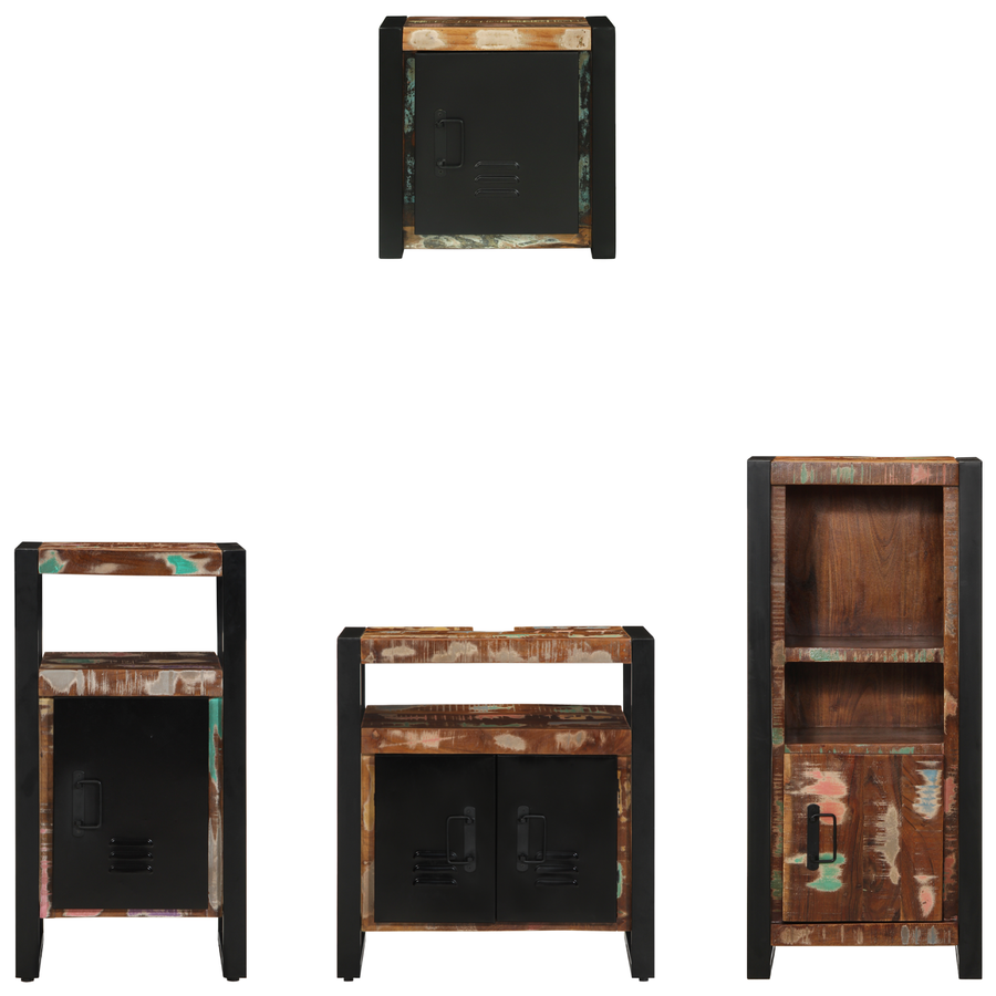 Badkamermeubelset met plank met opslag met de deur 4 pcs Multikleur 55 x 35 x 60 cm