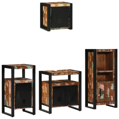 Badkamermeubelset met plank met opslag met de deur 4 pcs Multikleur 55 x 35 x 60 cm