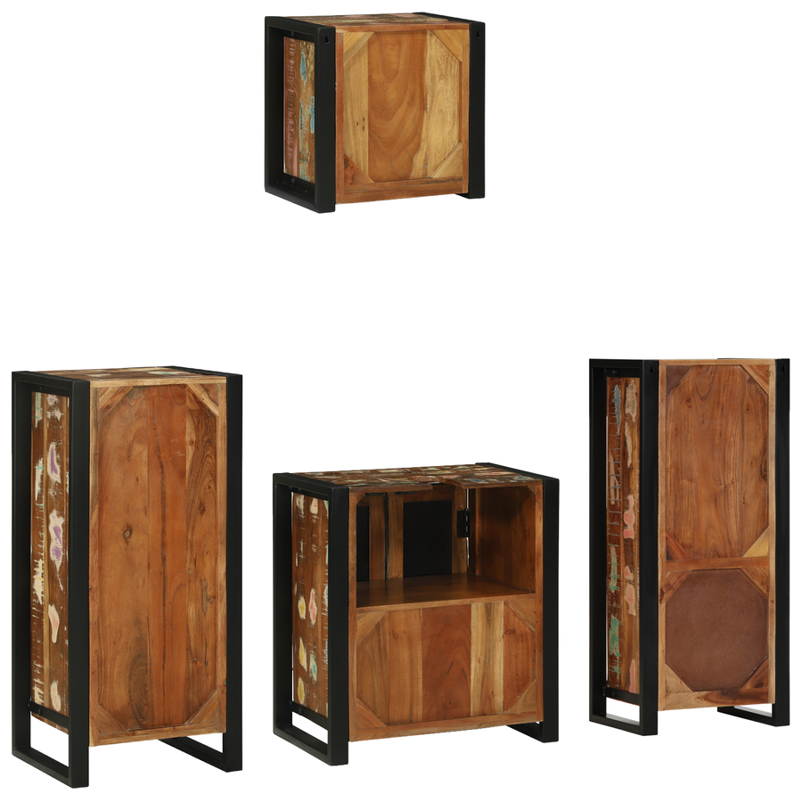 Badkamermeubelset met plank met opslag met de deur 4 pcs Multikleur 40 x 35 x 90 cm
