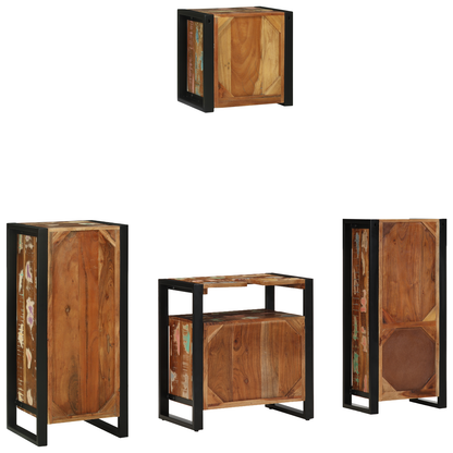 Badkamermeubelset met plank met opslag met de deur 4 pcs Multikleur 40 x 35 x 90 cm