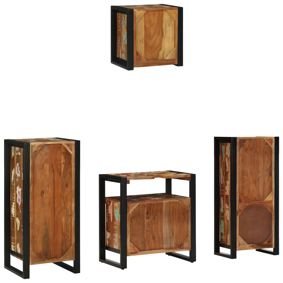 Badkamermeubelset met plank met opslag met de deur 4 pcs Multikleur 40 x 35 x 90 cm