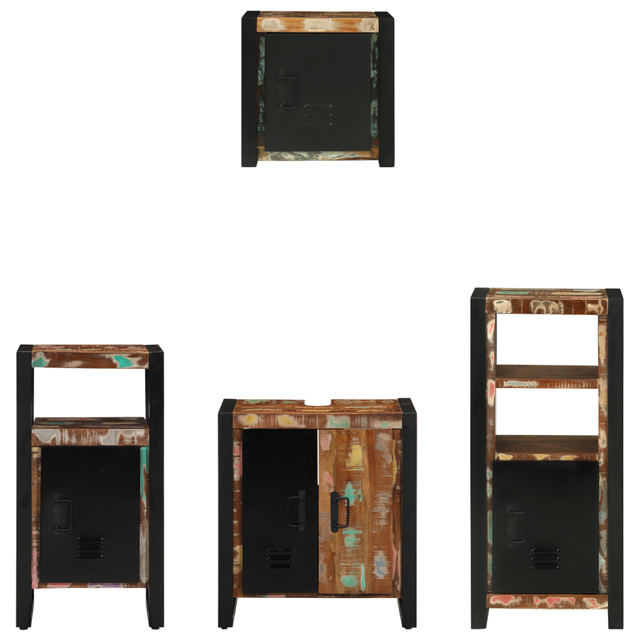 Badkamermeubelset met plank met opslag met de deur 4 pcs Multikleur 55 x 35 x 60 cm