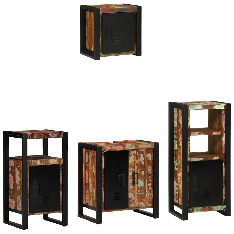 Badkamermeubelset met plank met opslag met de deur 4 pcs Multikleur 55 x 35 x 60 cm