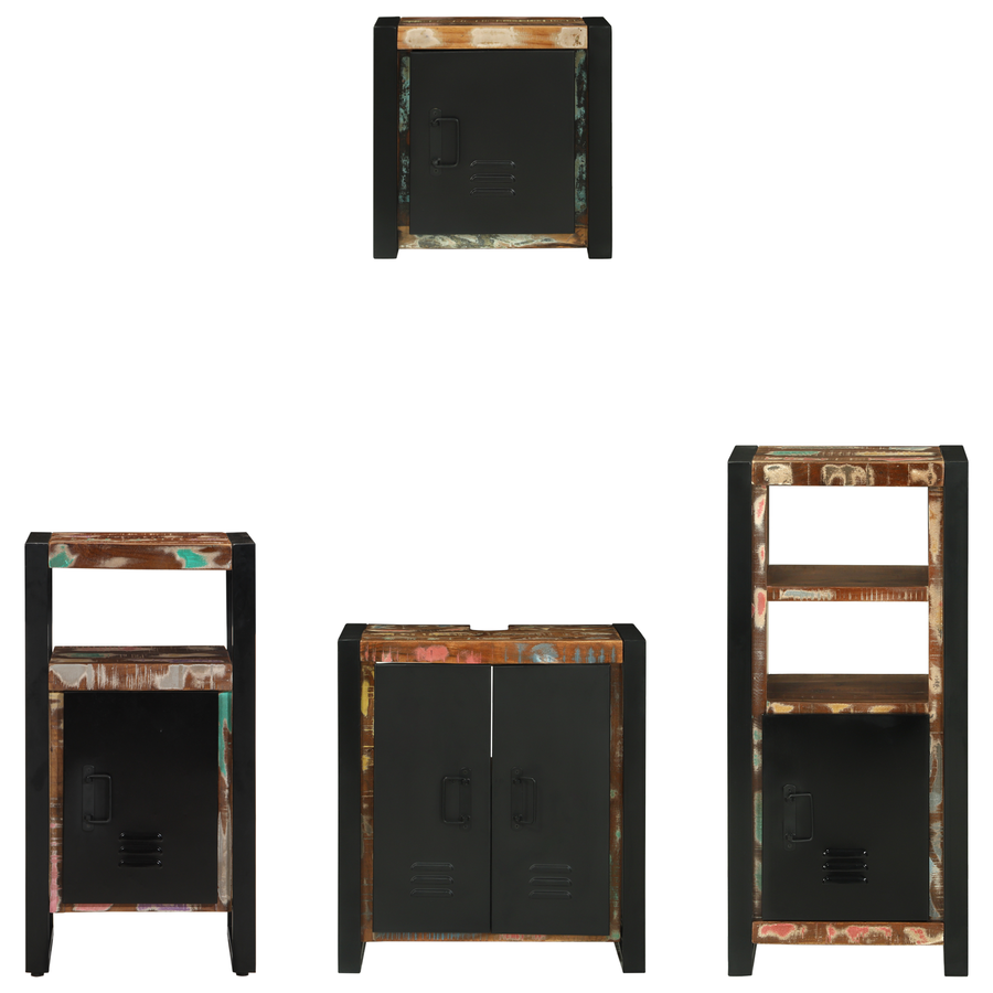Badkamermeubelset met plank met opslag met de deur 4 pcs Multikleur 55 x 35 x 60 cm