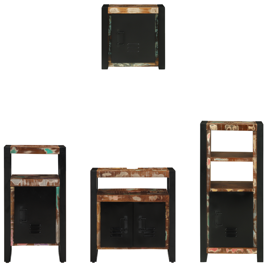 Badkamermeubelset met plank met opslag met de deur 4 pcs Multikleur 55 x 35 x 60 cm