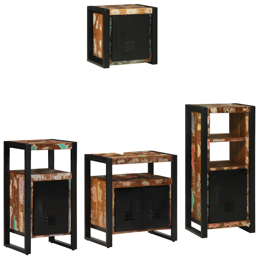 Badkamermeubelset met plank met opslag met de deur 4 pcs Multikleur 55 x 35 x 60 cm