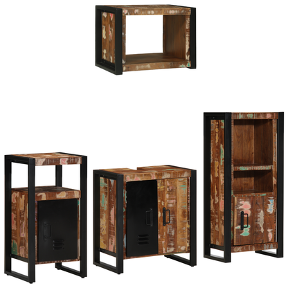 Badkamermeubelset met plank met opslag met de deur 4 pcs Multikleur 55 x 35 x 60 cm