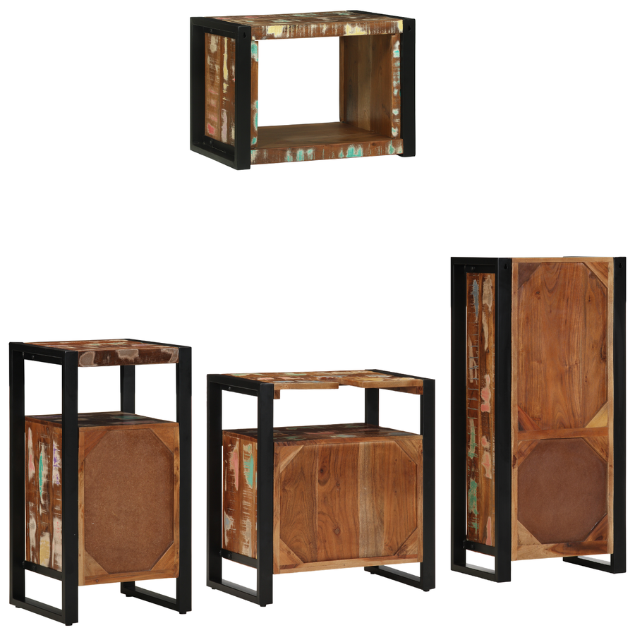 Badkamermeubelset met plank met opslag met de deur 4 pcs Multikleur 55 x 35 x 60 cm