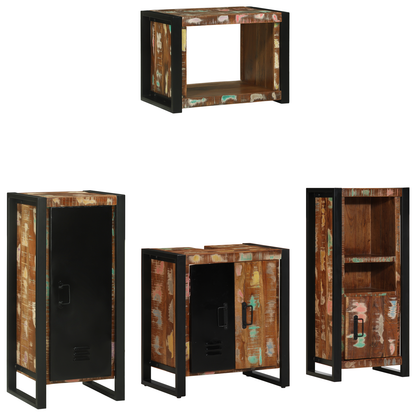Badkamermeubelset met plank met opslag met de deur 4 pcs Multikleur 40 x 35 x 90 cm