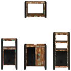 Bathroom Cabinet Set with 4-Piece Drawer Solid Reclaimed Wood