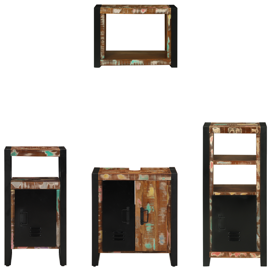 Badkamermeubelset met plank met opslag met de deur 4 pcs Multikleur 55 x 35 x 60 cm