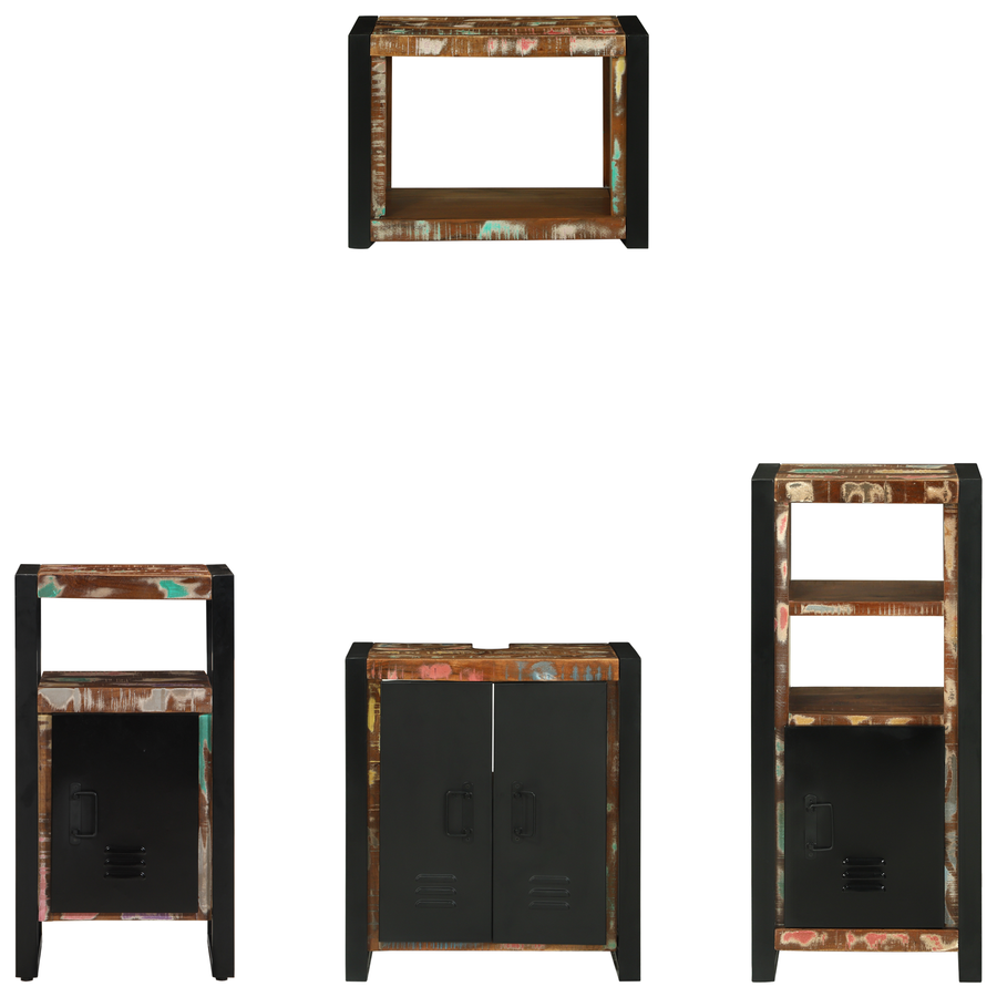 Badkamermeubelset met plank met opslag met de deur 4 pcs Multikleur 55 x 35 x 60 cm