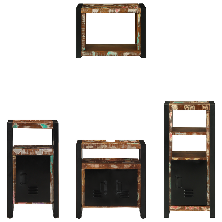 Badkamermeubelset met plank met opslag met de deur 4 pcs Meerkleurig 55 x 35 x 60 cm