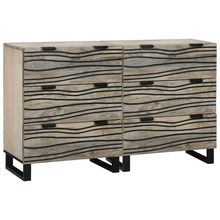 Dressoirs 2 pcs Wit 60 x 33,5 x 75 cm Massief ruw mango hout