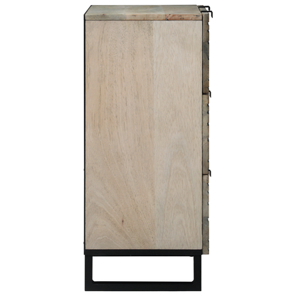 Dressoirs 2 pcs Wit 60 x 33,5 x 75 cm Massief ruw mango hout