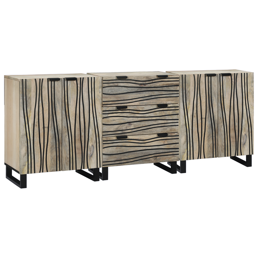 Badkamermeubelset met lade met plank met opslag met de deur 3 pcs Wit 180 x 33 x 75 cm