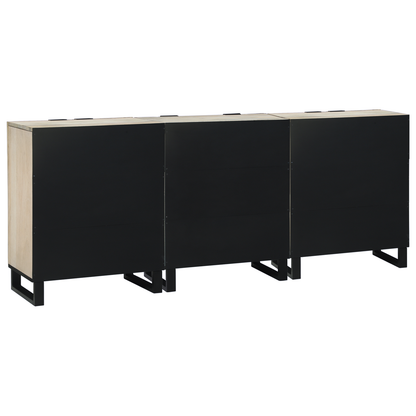 Badkamermeubelset met lade met plank met opslag met de deur 3 pcs Wit 180 x 33 x 75 cm