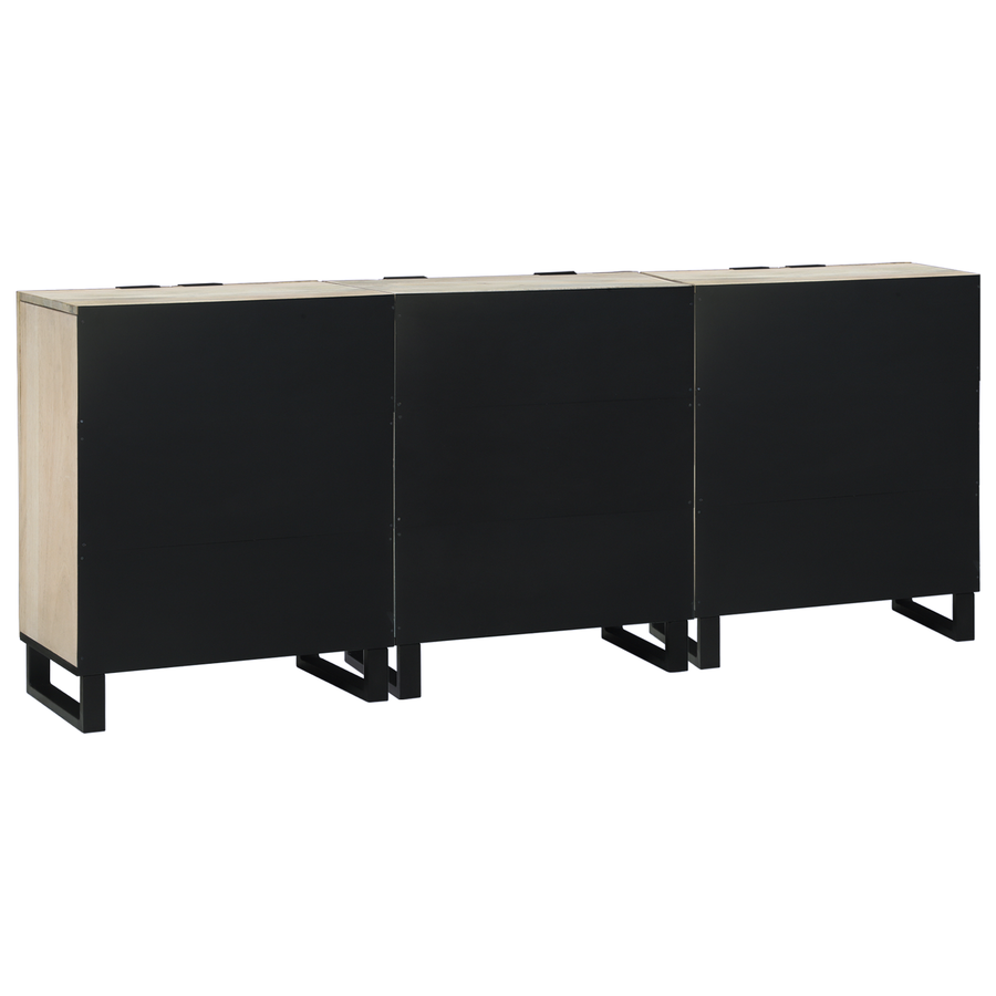 Badkamermeubelset met lade met plank met opslag met de deur 3 pcs Wit 180 x 33 x 75 cm
