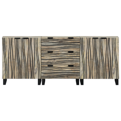 Badkamermeubelset met lade met plank met opslag met de deur 3 pcs Wit 180 x 33 x 75 cm